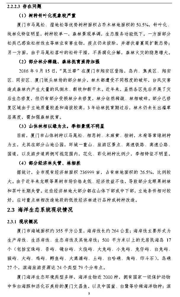 政策︱厦门市出台国土空间生态修复三年行动计划
