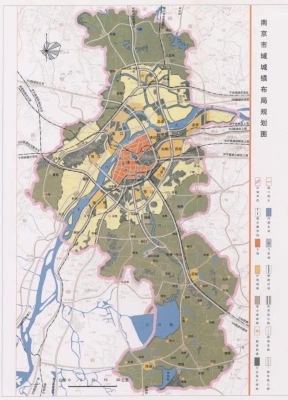图3 南京市域城镇布局规划图(1991版)
