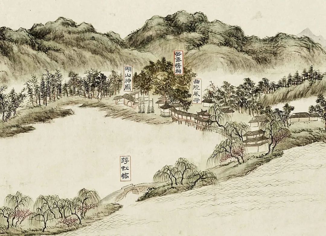 西湖十景图卷(局部) [清.董邦达绘.台北故宫博物院藏本]