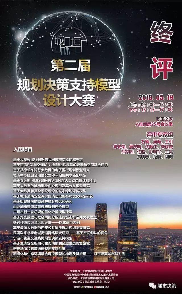 【应用城市模型】城垣杯·规划决策支持模型设计大赛终评决赛
