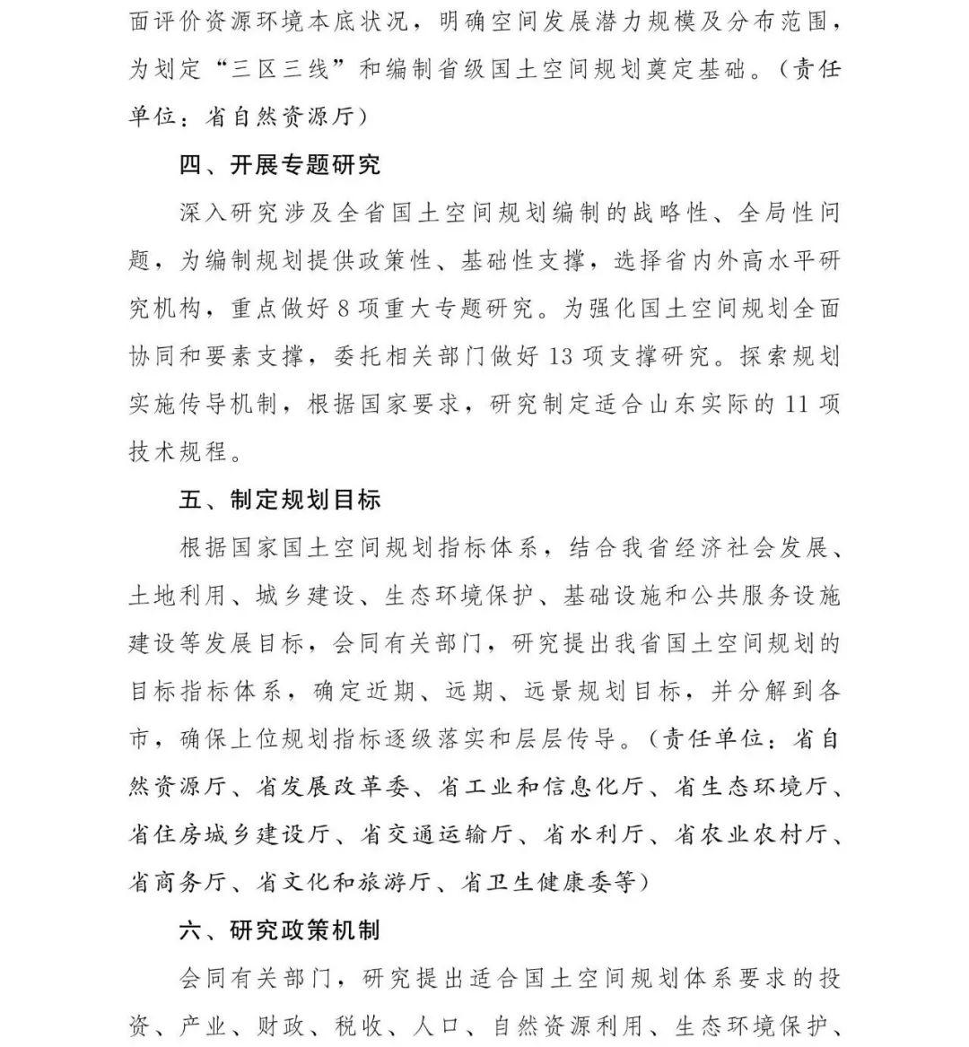 山东省政府办公厅印发《山东省国土空间规划编制工作方案》