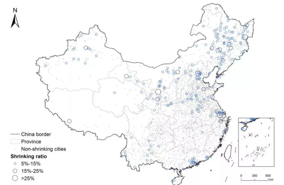 中国实体城市的常住人口变化 | 针对中国3022个实体城市基于百度慧眼数据的探索