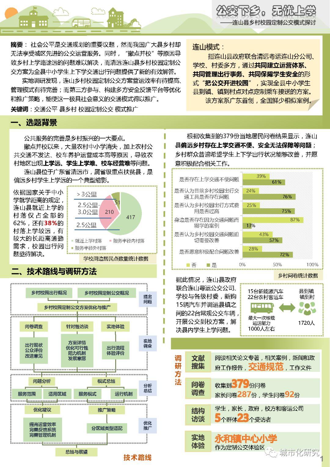 【学生作品】公交下乡,无忧上学——连山县乡村校园定制公交模式探讨 【学生作品】公交下乡,无忧上学——连山县乡村校园定制公交模式探讨