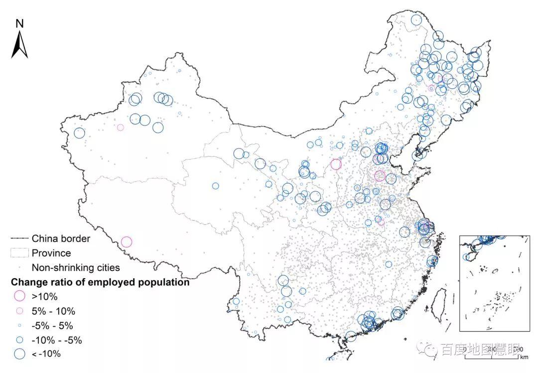 中国实体城市的常住人口变化 | 针对中国3022个实体城市基于百度慧眼数据的探索