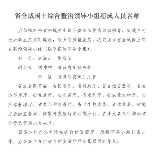 政策︱可优化国土空间规划布局！湖北省出台推进全域国土综合整治的意见