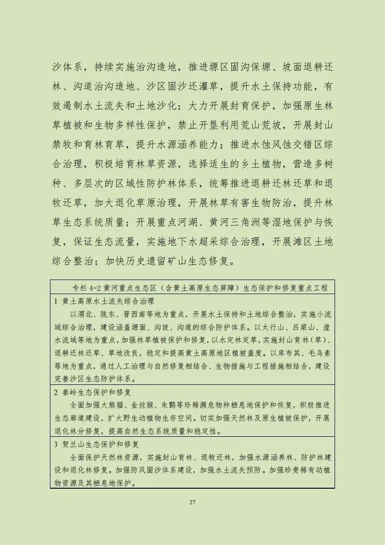 《全国重要生态系统保护和修复重大工程总体规划（2021-2035年）》发布