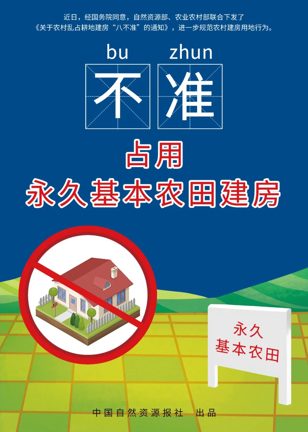 快来下载农村乱占耕地建房“八不准”高清海报