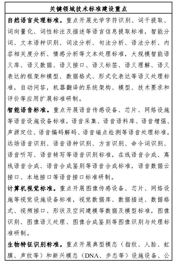 政策︱工信部等五部门联合印发《国家新一代人工智能标准体系建设指南》
