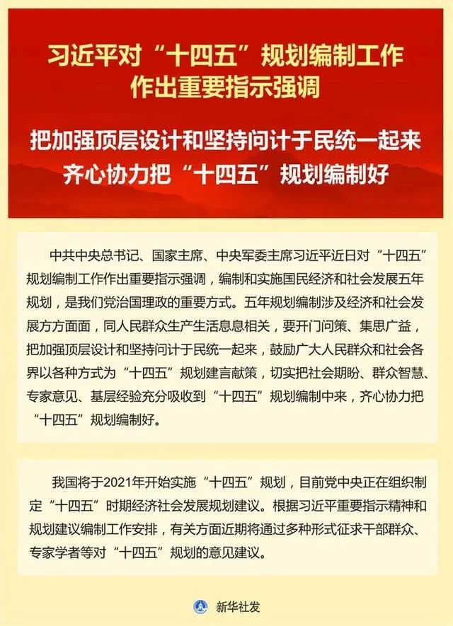 【热点关注】习近平对“十四五”规划编制工作作出重要指示