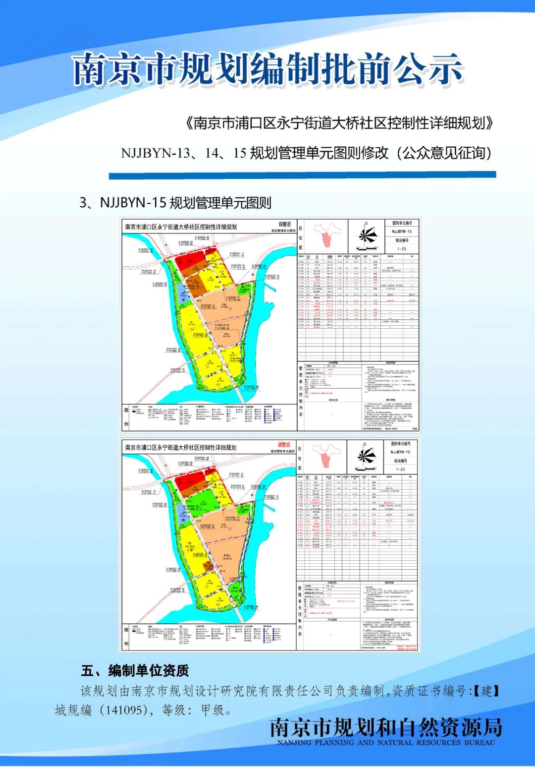 《南京市主城区（城中片区）控制性详细规划——鼓楼老城单元（NJZCa010）》规划管理单元图则修改（公众意见征询）