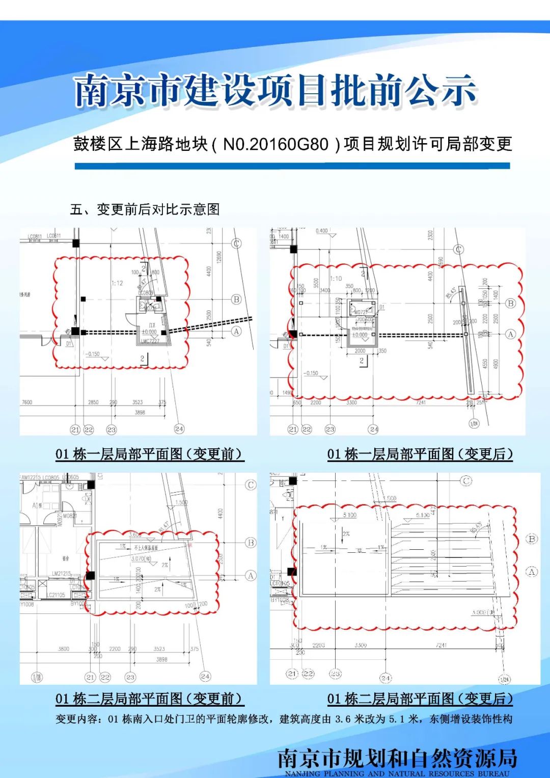 鼓楼区上海路地块（N0.20160G80）项目规划许可局部变更批前公示