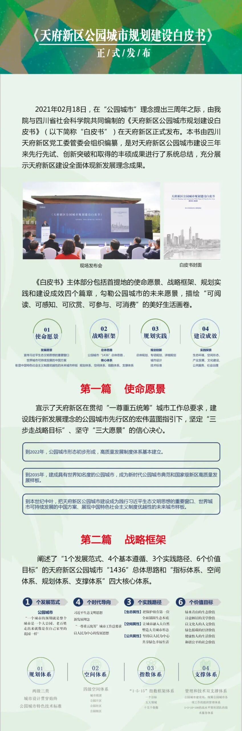 《天府新区公园城市规划建设白皮书》正式发布！