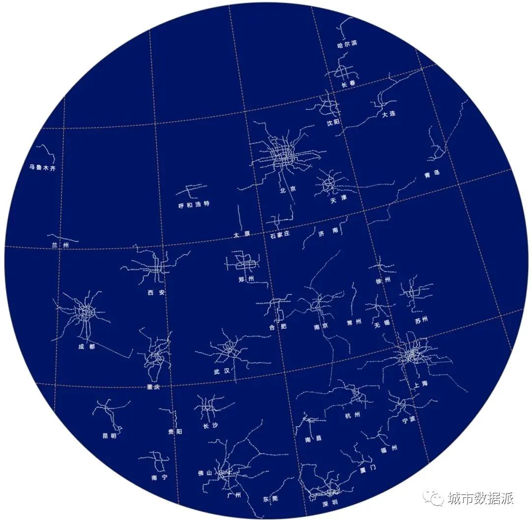 我们用星象图告诉你：地铁交通如何实现1→38城的发展（数据下载）丨城市数据派