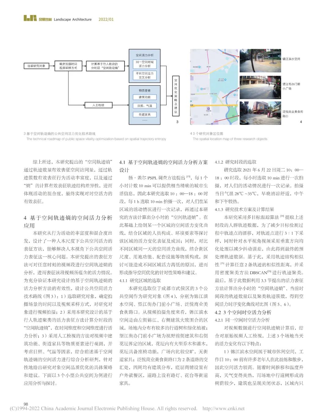 论文推荐 | 基于空间轨迹熵的公共空间活力表征方法研究