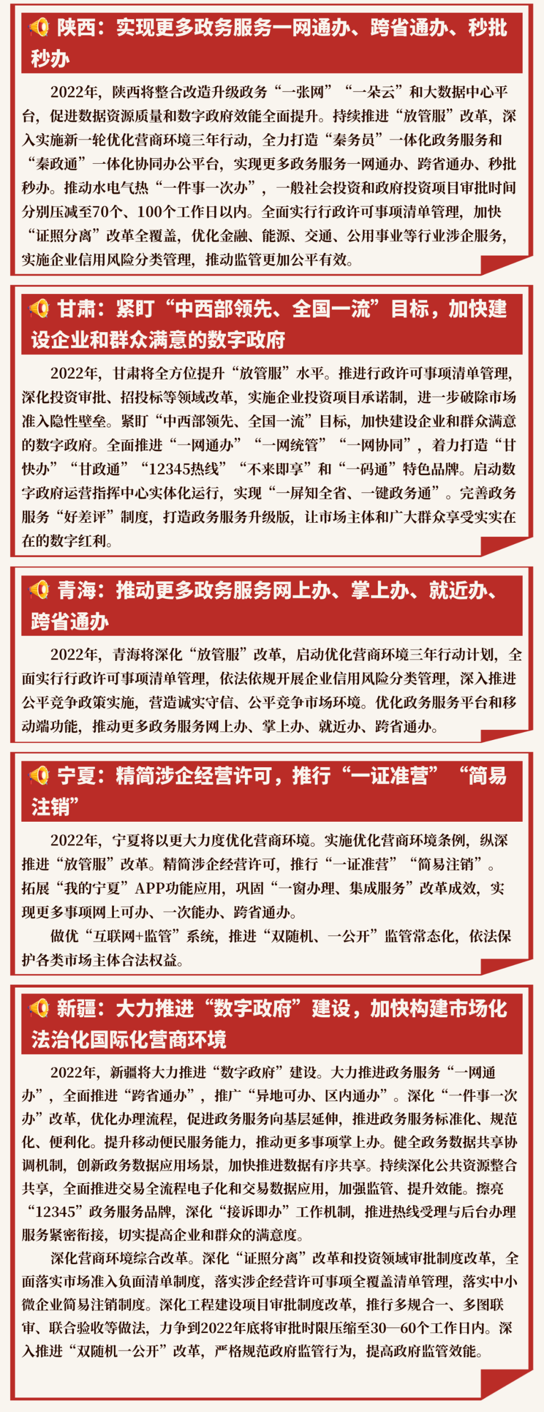 从省级政府报告看，2022年各地数字政府建设工作重点