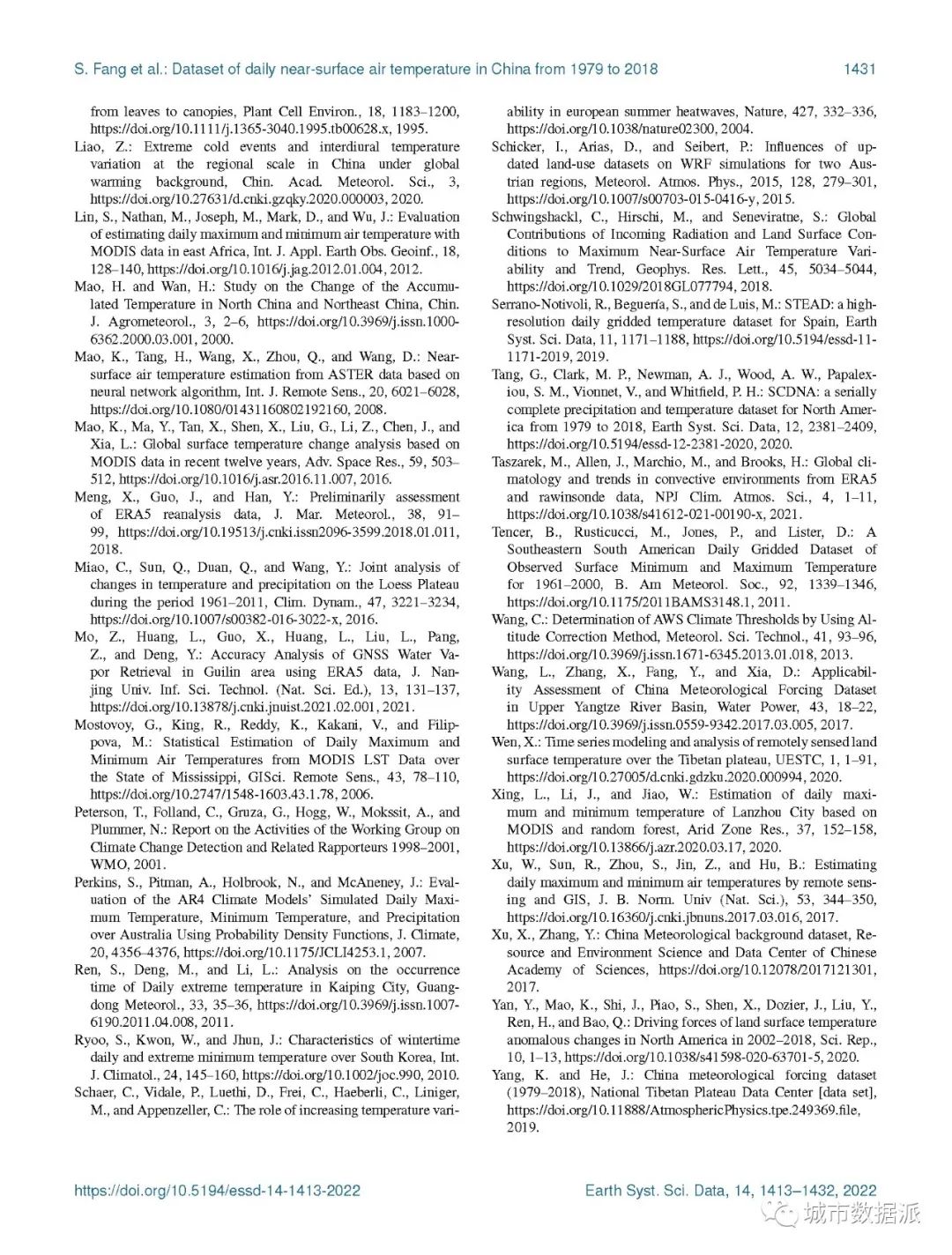 【数据分享】1979-2018年间中国近地表气温数据集及研究成果丨城市数据派