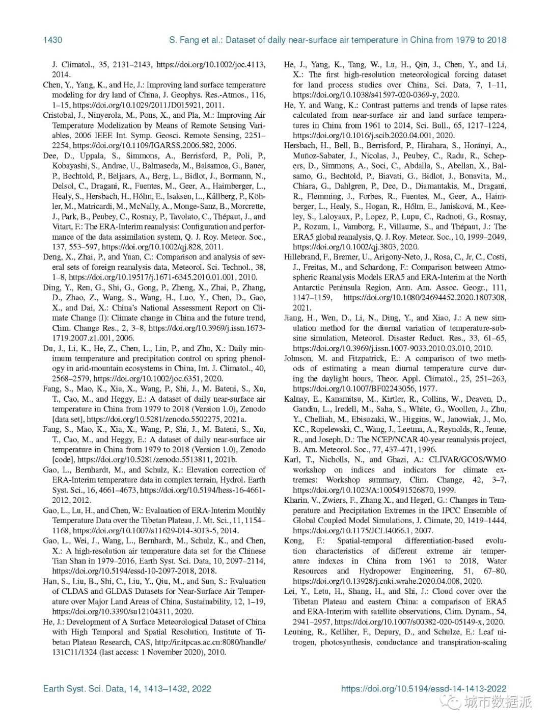 【数据分享】1979-2018年间中国近地表气温数据集及研究成果丨城市数据派