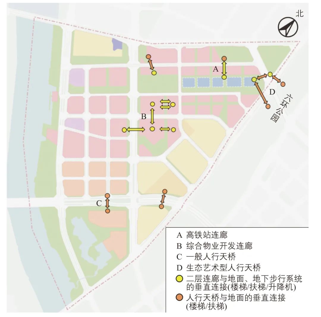 高铁站周边区域步行系统规划：以北京城市副中心站为例