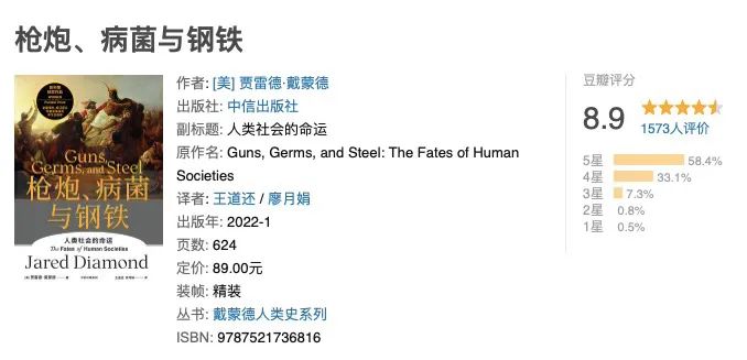 理解世界运行的底层逻辑 | 普利策奖得主戴蒙德，陈嘉映、梁文道等人力荐！
