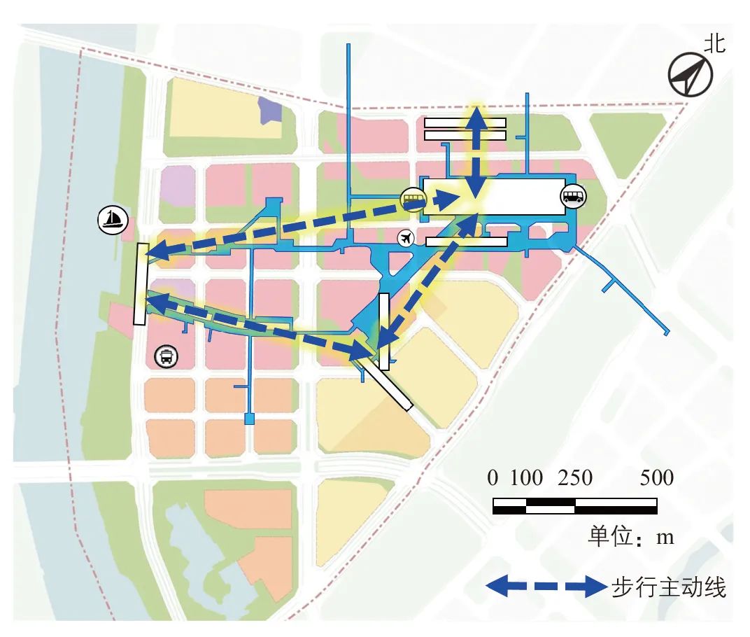 高铁站周边区域步行系统规划：以北京城市副中心站为例