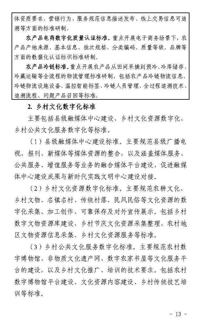 四部门联合印发《数字乡村标准体系建设指南》
