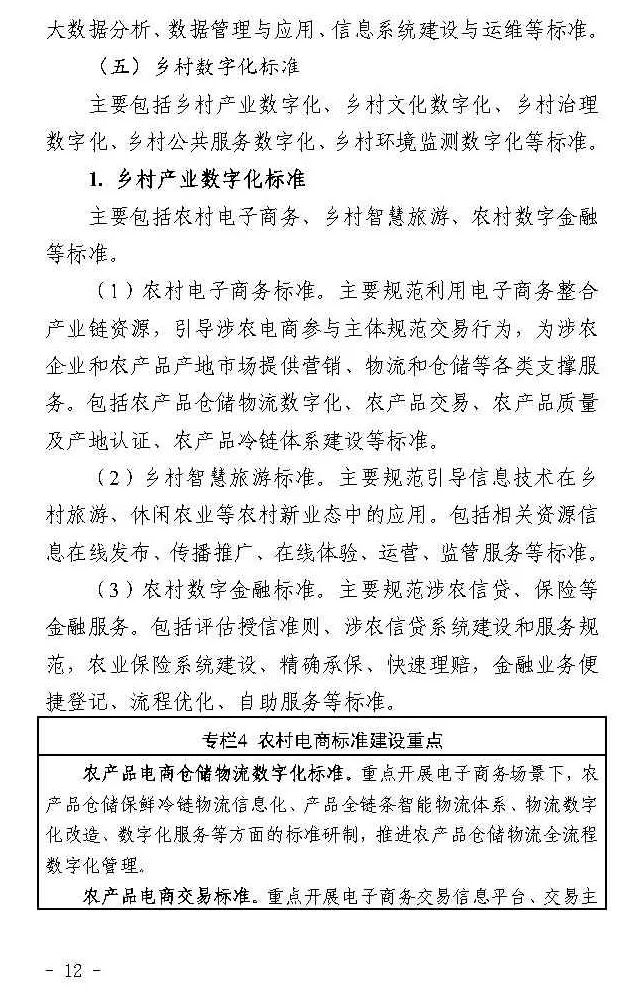 四部门联合印发《数字乡村标准体系建设指南》