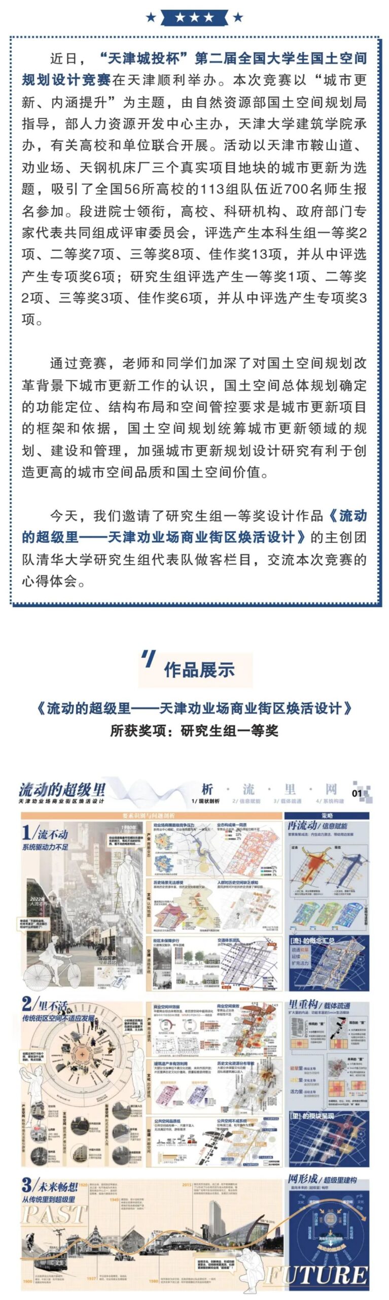 城市更新 规划先行丨“天津城投杯”第二届全国大学生国土空间规划设计赛作品展（三）