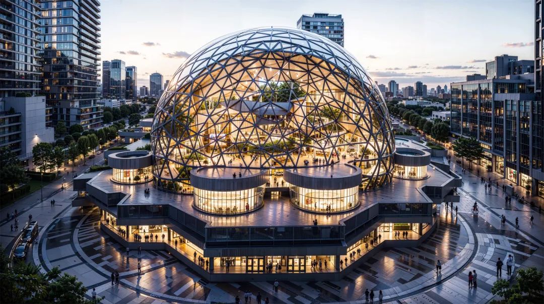 @ 建筑设计师，如果让AI生成100个 Sphere Building 会是什么样子的？（AIGC建筑设计）