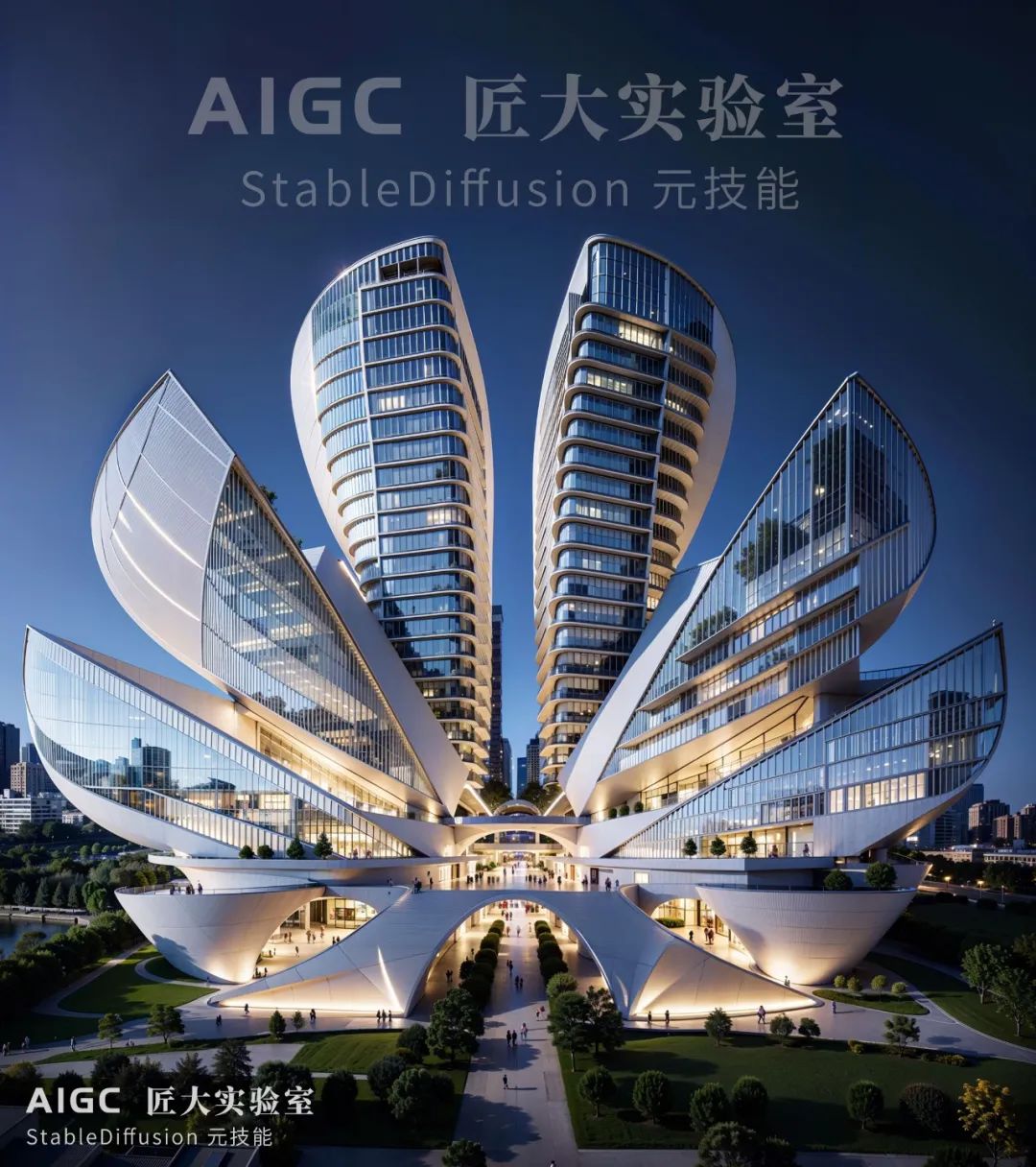 @  你见过这样的“华为国际总部”设计图吗？（AIGC建筑设计）