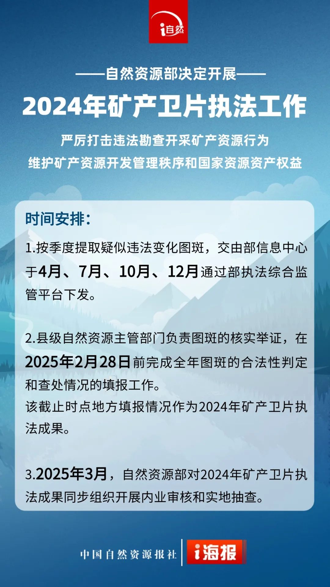 自然资源部决定开展2024年矿产卫片执法工作