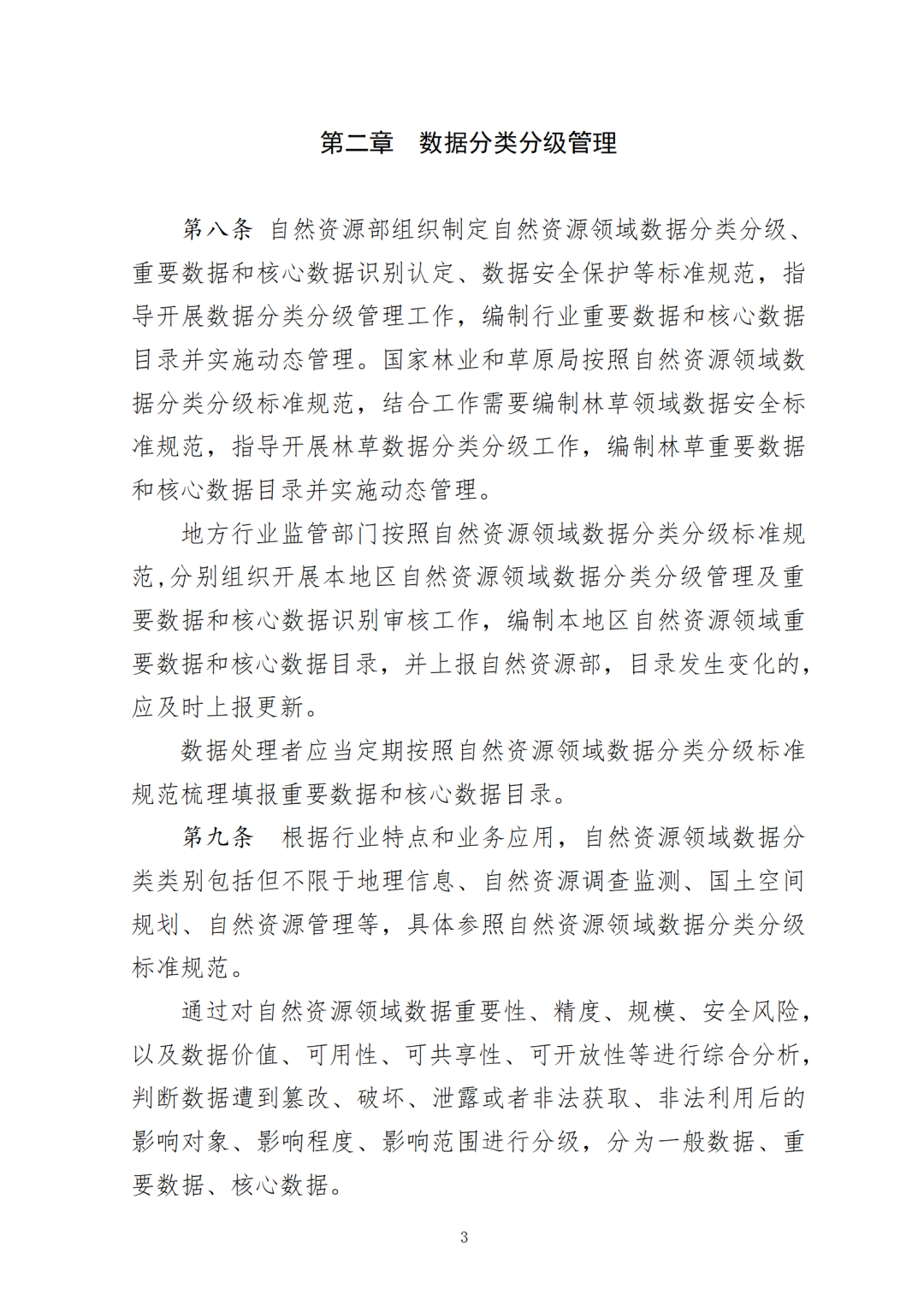 自然资源领域数据安全管理办法印发 自然资源领域数据安全管理办法印发