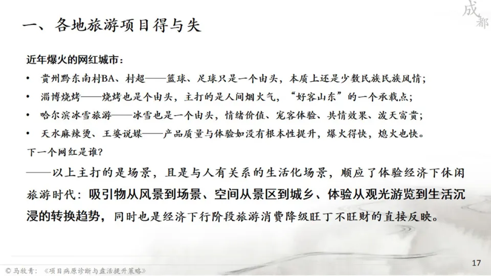 马牧青：项目成败得失与盘活提升策略