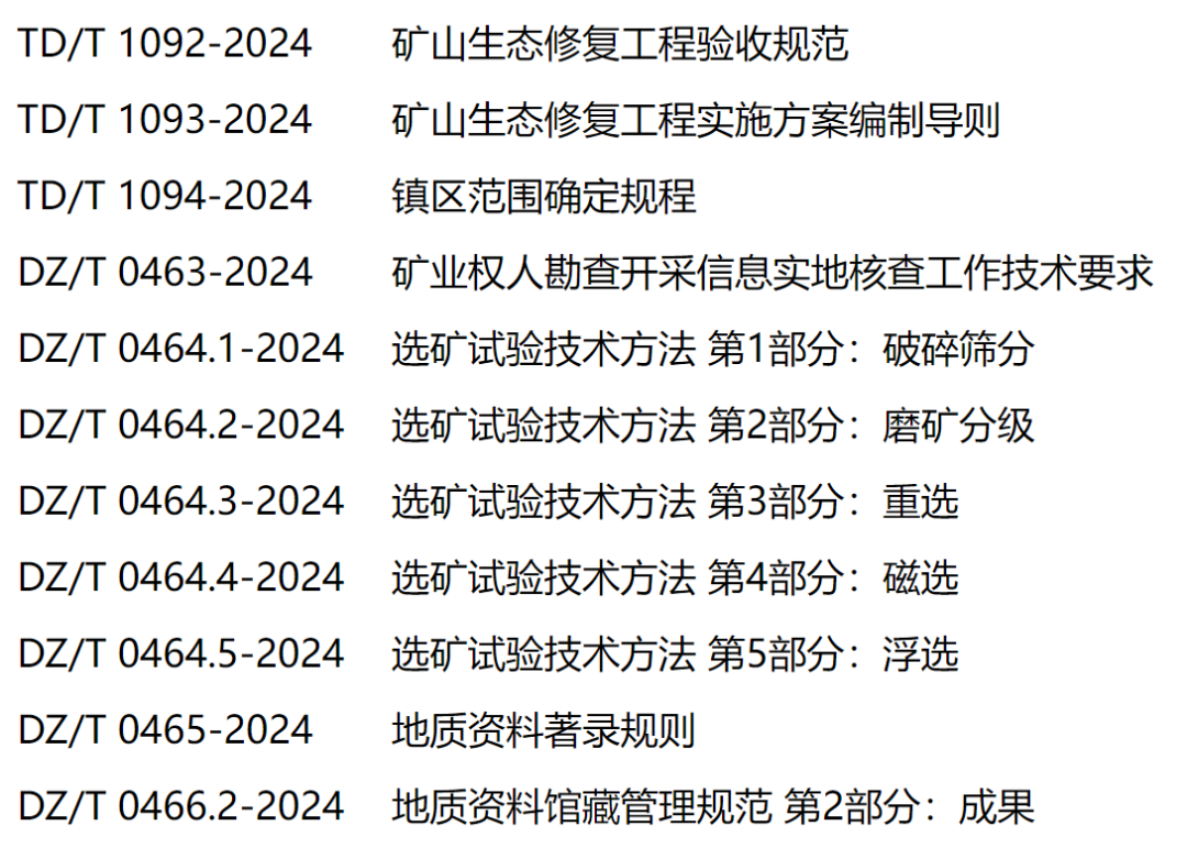 《矿山生态修复工程验收规范》等11项行业标准发布