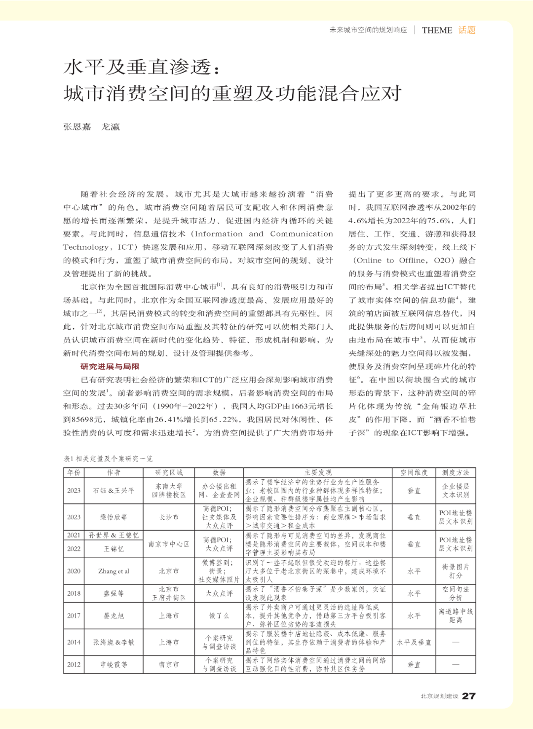 论文推荐 | 水平及垂直渗透：城市消费空间的重塑及功能混合应对