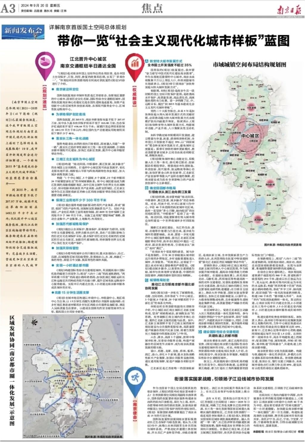 详解南京首版国土空间总体规划 | 带你一览“社会主义现代化城市样板”蓝图