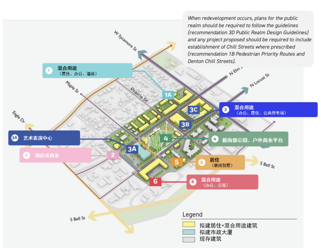 国际资讯 | [美]得州登顿市中心区设计发布/美国市中心办公楼危机(2024.10)
